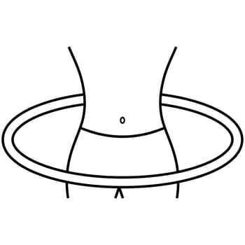 Hula hoop fitness, warm up hip training in circular movements