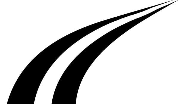 Icon path two winding roads, path to future smooth turn