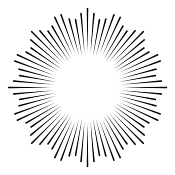 Icon rays enlightenment, rays cockade, radial speed circle lines