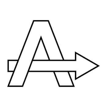 Letter A arrow right indicates path Logo letter A arrow