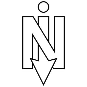 Word in arrow down dot letter i concept word in