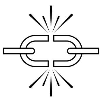 Breaking shackles icon freedom, breaking chain link path to freedom