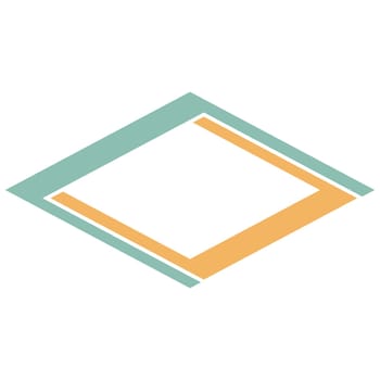 Perspective rhombus logo diamond double logo, flat icon