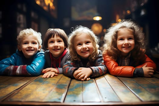 Four little children, sweet smiles and sparkling eyes. In the dimly lit classroom Expect certain things from us, like telling fun stories or horror stories. or sweets that will be distributed.