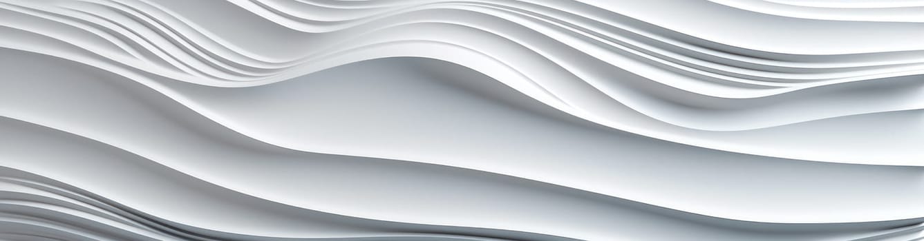 White minimalistic waves abstract background. Generative AI design