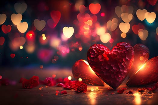 Valentine's day background with hearts. AI generated