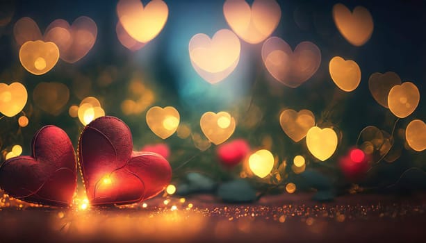 Valentine's day background with hearts. AI generated