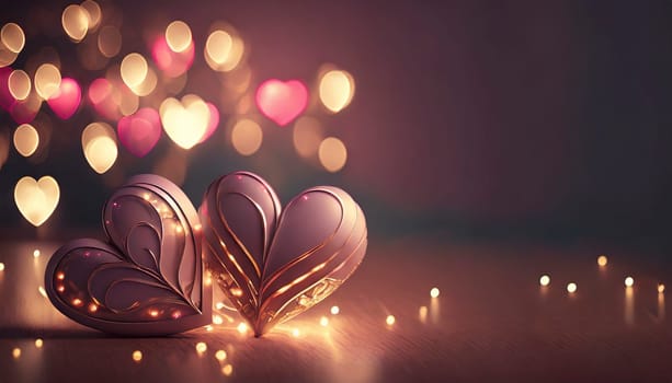 Valentine's day background with hearts. AI generated