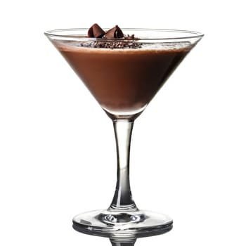 Chocolate martini isolated on white background, AI generated