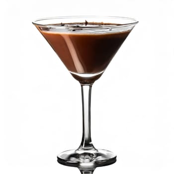 Chocolate martini isolated on white background, AI generated