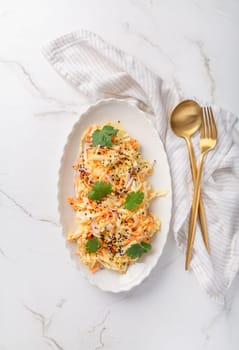 Coleslaw salad, organic cabbage with carrots salad