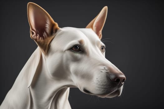 White labrador retriever dog portrait on a solid color background. Studio shot. generative ai