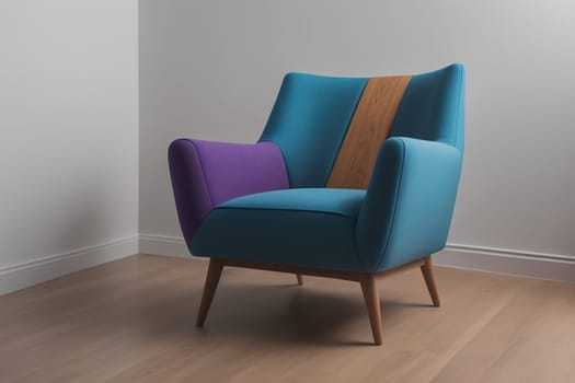Wooden chair in the room. ai generative