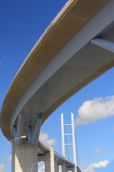 Germany's largest cable-stayed bridge connects Germany's largest island with the mainland