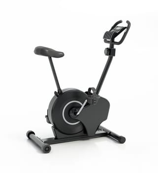 Exercise bike isolated on white background. 3D illustration.