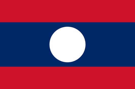 Flag of Laos. Laotian flag on fabric surface. Fabric Texture. Lao People Democratic Republic. Lao state symbol. Asian country