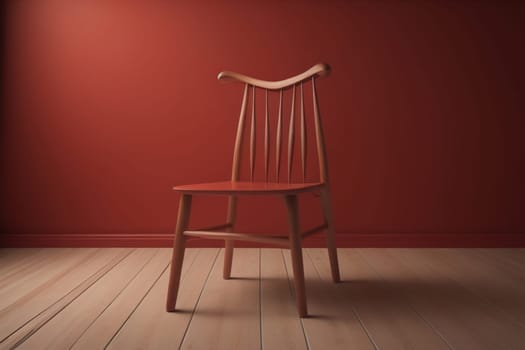 Wooden chair in the room. ai generative