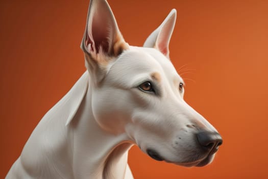 White labrador retriever dog portrait on a solid color background. Studio shot. generative ai