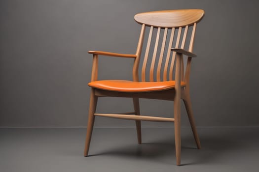 Wooden chair in the room. ai generative