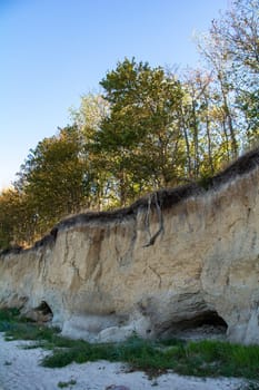 Dangerous cliffs with demolition danger on the island of Poel on the Baltic Sea, Germany