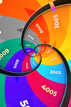 Jackpot fortune wheel background Illustration. Concept of risk, luck, gambling.