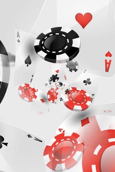 Illustration of a Background with Casino Elements. Concept of betting, gamble, game.
