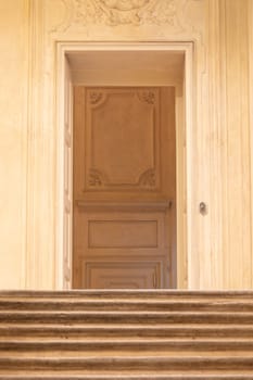 Turin, Italy - April, 2023: luxury baroque staircase, elegant vintage interior