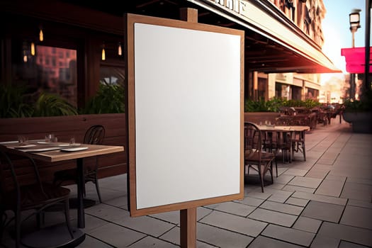 Outdoor store banner signage mockup - signboard for shop, store, restaurant in urban street
