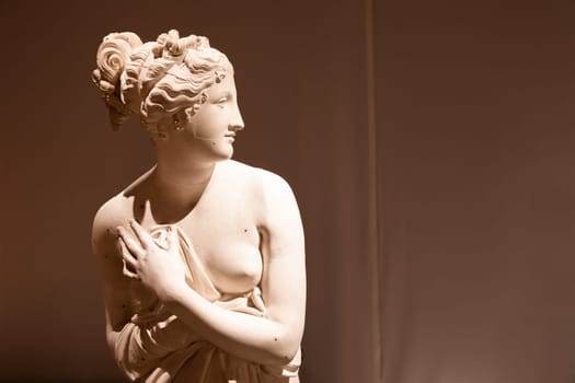 Bassano del Grappa, Italy - December 2022: Venus sculpture by Antonio Canova. Classical Aphrodite beauty