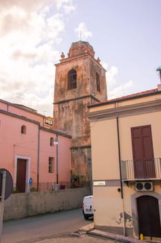 Gioiosa Marea, Sicily, Italy – 27 Sep 2023. Church of Santa Maria delle Grazie at Piazza Cavour in Gioiosa Marea, Province of Messina.
