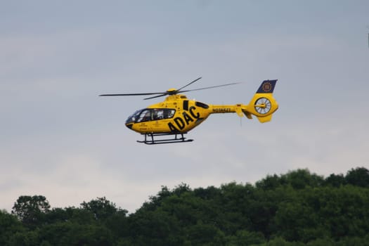 Birkenfeld, Germany June 2, 2017: Rescue helicopters in operation