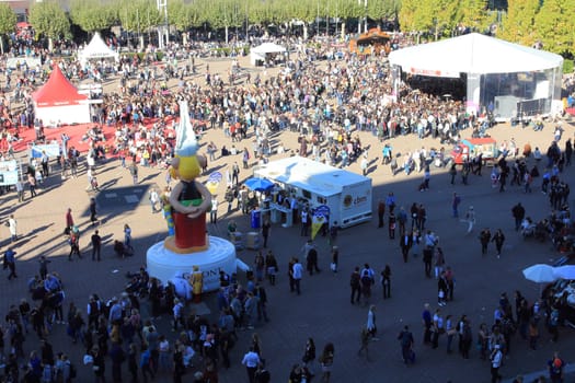 Frankfurt, Germany October 14, 2017: Overview of the outdoor area of the Frankfurt Book Fair