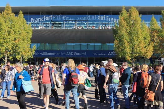 Frankfurt, Germany October 14, 2017: Overview of the outdoor area of the Frankfurt Book Fair