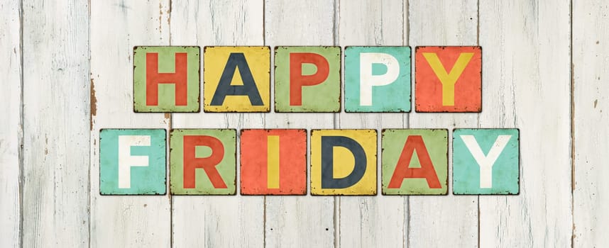 Colorful tin signs - Happy Friday