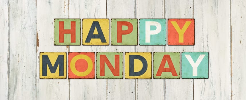 Colorful tin signs - Happy Monday