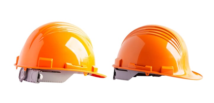 Helmet isolated on white background, protect to safety for engineer in construction site.