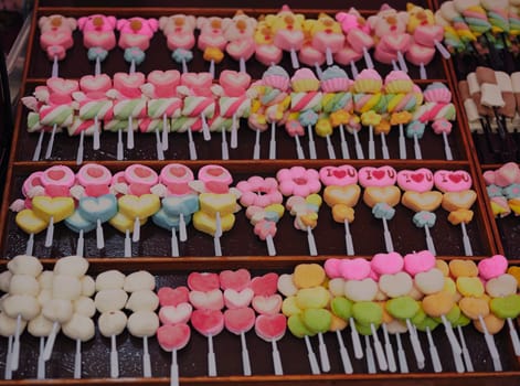 Pastel marshmallow  background, Concept Valentine's Day , LOVE