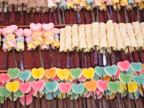 Pastel marshmallow  background, Concept Valentine's Day , LOVE