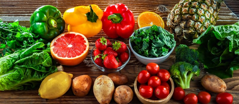 Food products rich in vitamin C or ascorbic acid.
