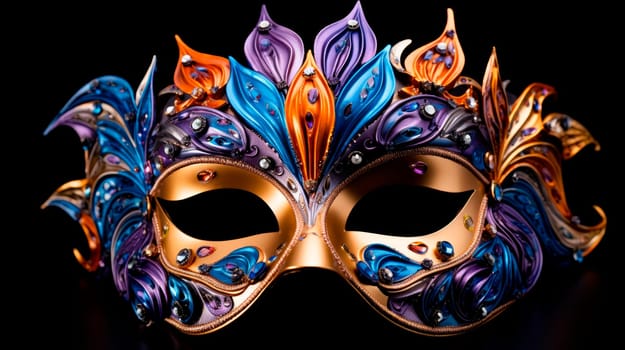 Luxury elegant carnival mask for Venetian masquerade. Colorful mardi gras mask. Happy Mardi Gras. AI generated