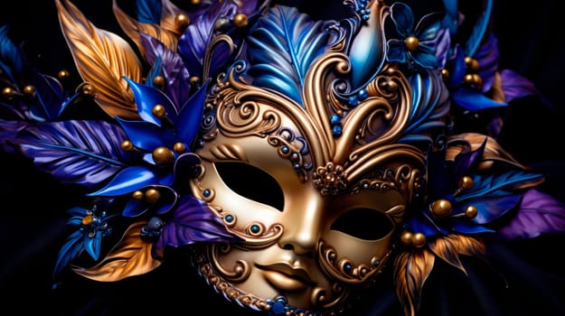 Luxury elegant carnival mask for Venetian masquerade. Colorful mardi gras mask. Happy Mardi Gras. AI generated