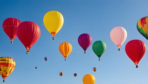 Colorful balloons in the blue sky - Illustration KI generated