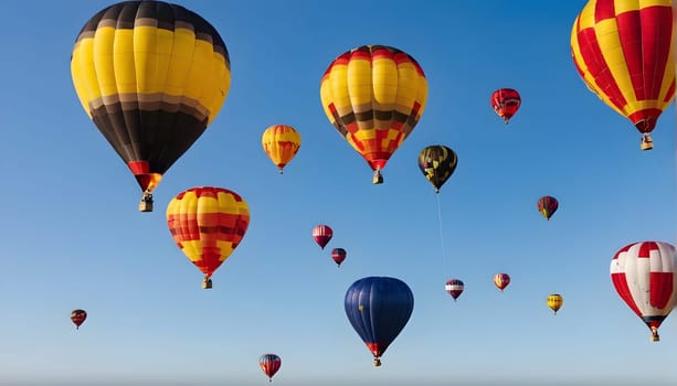 Colorful balloons in the blue sky - Illustration KI generated