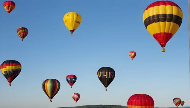 Colorful balloons in the blue sky - Illustration KI generated