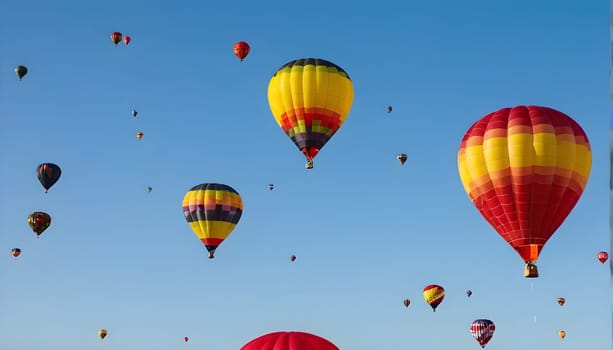Colorful balloons in the blue sky - Illustration KI generated