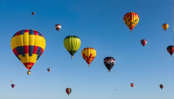 Colorful balloons in the blue sky - Illustration KI generated