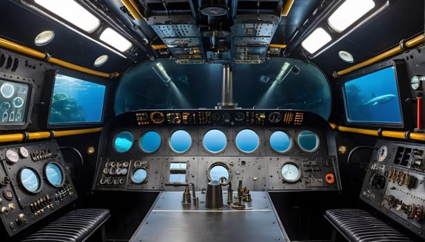 The inside of a submarine - AI generated - Illustration