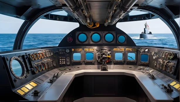 The inside of a submarine - AI generated - Illustration