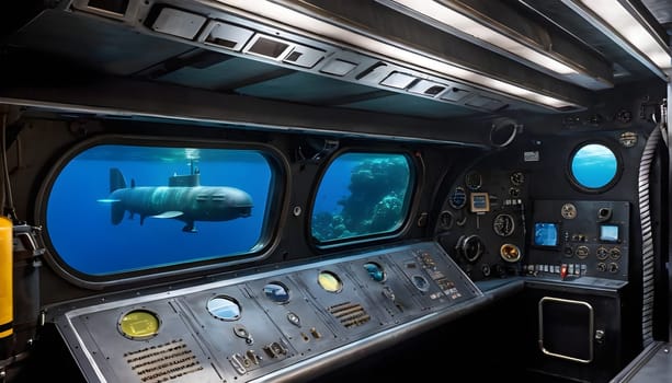 The inside of a submarine - AI generated - Illustration