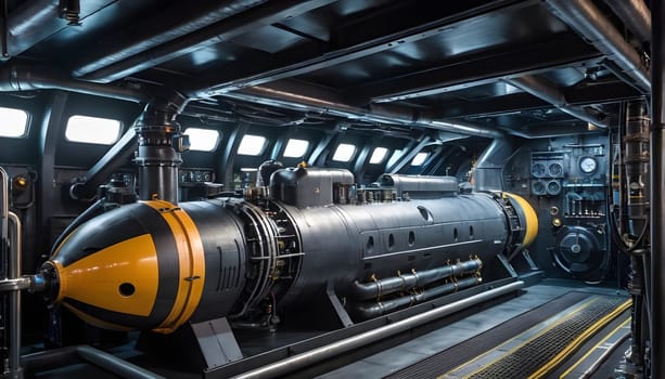 The inside of a submarine - AI generated - Illustration